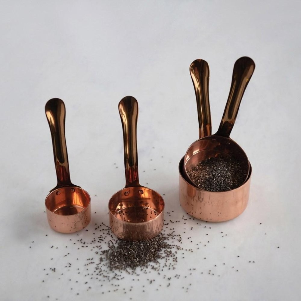S/4 6"L Copper & Brass Measuring Cups
